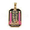 Ion Plating(IP) 304 Stainless Steel Enamel Pendants STAS-Q003-01G-010-1