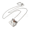 Brass Micro Pave Cubic Zirconia Pendant Necklace NJEW-B082-02P-01-2