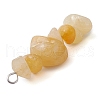 Gradient Color Natural Citrine & Natural Tiger Eye & Natural Gold Rutilated Quartz Chip Beaded Pendants PALLOY-JF02791-08-5