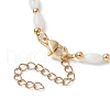 Natural Shell Oval Beaded Necklaces NJEW-JN04626-5