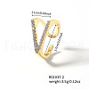 Brass Micro Pave Cubic Zirconia Cuff Rings for Women BP2038-2-2