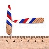 Independence Day Opaque Striped Resin & Walnut Wood Pendants RESI-U010-02G-3