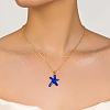 Ocean Beach Vacation Style Starfish Brass Enamel Pendant Necklace KT4920-1