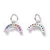 Brass Micro Pave Clear Cubic Zirconia Pendants KK-P188-O01-P-2
