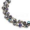 Handmade Electroplate Glass Faceted Rondelle Beads Chains for Necklaces Bracelets Making AJEW-JB00145-01-3