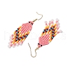 Bohemian Glass Seed Beads Dangle Earrings EJEW-MZ00338-04-4