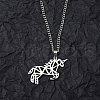 Non-Tarnish 201 Stainless Steel Pendant Necklaces for Man NJEW-Q336-02D-P-1