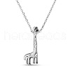 SHEGRACE Cute Design Rhodium Plated 925 Sterling Silver Giraffe Pendant Necklace JN239A-1