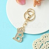 Golden Alloy Rhinestone Keychain KEYC-YW00105-02-1