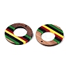 Jamaican Colour Epoxy Resin & Walnut Wood Pendants RESI-N039-122U-2
