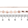 Brass Cable & Flat Sequin Chains Necklaces for Women NJEW-D302-40RG-5