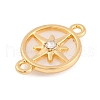 Alloy Crystal Rhinestone & Acrylic Flat Round with Star Links Connector Charms FIND-U007-05G-2