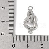 Heart Brass Fold Over Clasps FIND-U017-19P-3