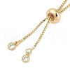 Rack Plating Brass Clear Cubic Zirconia Slider Bracelet Making KK-H509-01G-3