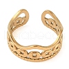 Ion Plating(IP) 304 Stainless Steel Open Cuff Rings for Women RJEW-Z057-10G-012-2