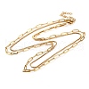 304 Stainless Steel Double Layer Round Box Chains & Paperclip Chain Necklaces for Women NJEW-G140-16B-G-1