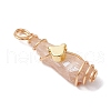 5Pcs 5 Styles Electroplated Natural Quartz Crystal Copper Wire Wrapped Pendants PALLOY-JF03435-4