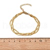 304 Stainless Steel Herringbone Chains Bracelets for Women BJEW-B137-02G-5