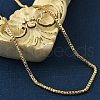 Rack Plating Brass Box Chain Bracelets for Women BJEW-G735-02G-3