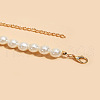 Alloy with Plastic Pearl Round Beaded Waist Beads FS-WG37427-01-3