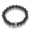 Synthetic Lava Rock Stretch Bracelets ZIRC-T006-24P-01-1