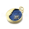 Brass Micro Pave Cubic Zirconia Pendants KK-V010-06G-01-2