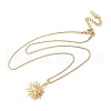 304 Stainless Steel Sunflower Pendant Box Chain Necklaces for Women NJEW-R011-01G-4