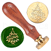 Retro Christmas Golden Tone Brass Sealing Wax Stamp Head AJEW-WH0208-815-1