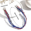 USA Flag Style Independence Day Red Blue White Imitation Leather Cord Bracelet PW-WG9B8F1-01-3