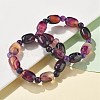 Natural Blue Lace Agate Bead Stretch Bracelets G-P570-01B-2