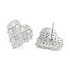 Rack Plating Brass Micro Pave Clear Cubic Zirconia Stud Earrings for Women EJEW-M260-12P-2