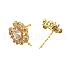 Brass Cubic Zirconia Stud Earrings Findings KK-R217-16G-2