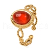 Oval Natural Carnelian Finger Rings RJEW-Q822-29G-02-1