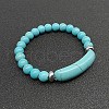Synthetic Turquoise Bead Stretch Bracelets for Women Men MZ7269-10-1