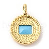 Brass with Cubic Zirconia Pendants KK-K339-01G-05-2