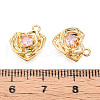 Brass Micro Pave Cubic Zirconia Charms KK-N263-58G-3