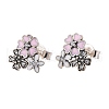 925 Sterling Silver Enamel Stud Earrings EJEW-FF0006-02-1