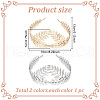 GOMAKERER 2Pcs 2 Colors Crown & Leaf Alloy Hair Bands OHAR-GO0001-11-2