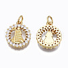 Brass Micro Pave Clear Cubic Zirconia Pendants ZIRC-N039-138-NF-2