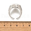 Brass Micro Pave Clear Cubic Zirconia Cuff Rings for Women RJEW-G347-01P-5