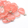Teardrop Cherry Quartz Glass Pendants G-Q368-09-1