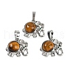 Natural Tiger Eye Pendants G-I374-A-P14-1