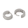 Non-Tarnish Sand Flash 304 Stainless Steel Hoop Earrings for Women EJEW-M001-03P-2