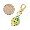 Glass Seed Beaded Strawberry Pendant Decoration HJEW-MZ00160-01-3