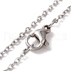 Non-Tarnish 304 Stainless Steel Heart with Word Nana Pendant Necklace for Women STAS-E154-13P-3