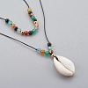 Cowrie Shell Beads Pendants Necklaces Sets NJEW-JN02299-3