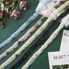 Cheriswelry 25 Yards 5 Colors Double Tiers Pleated Chiffon Polyester Ribbons ORIB-CW0001-01-7