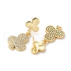 Brass Pave Cubic Zirconia Stud Earrings for Women and Men EJEW-M258-10G-2