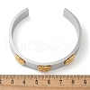 Flower 304 Stainless Steel Open Cuff Bangles for Women  STAS-Z117-07GP-5