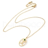 304 Stainless Steel Cubic Zirconia Twelve Constellations Runes Pendant Cable Chain Necklaces for Women NJEW-B121-02G-03-4